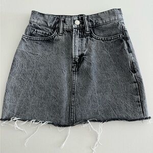 Charcoal denim mini skirt